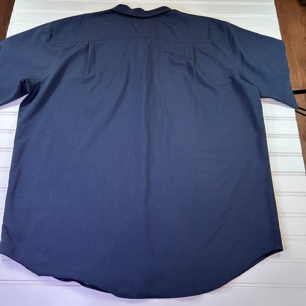 Orvis Classic Collection Short Sleeve Button Shirt Men's XL Navy Blue Woven Tech - Picture 9 of 10